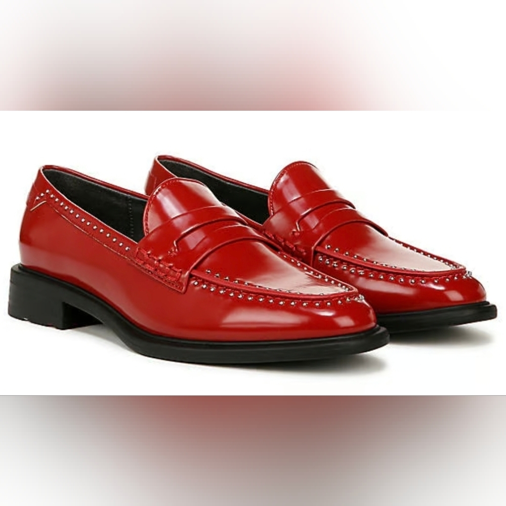 NIB* Franco Sarto Red Studded Loafers